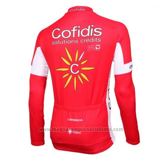 2016 Abbigliamento Ciclismo Cofidis Bianco e Rosso Manica Lunga e Salopette